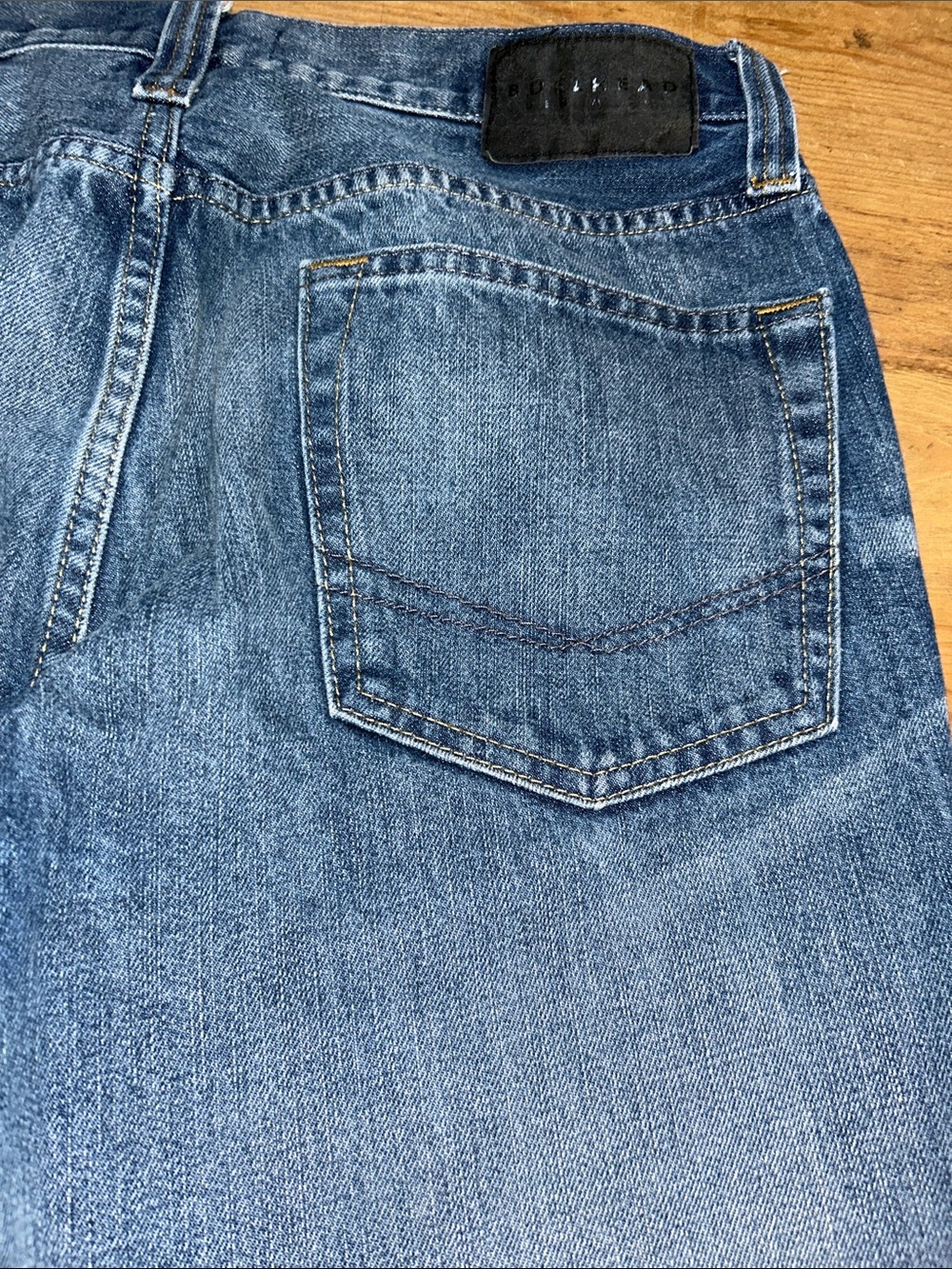 Bullhead Men’s Darkwashed Jorts DIY Cutoff Jean Shorts Blue Size 31 - Picture 8 of 9